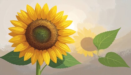 Digital sunflower illustration