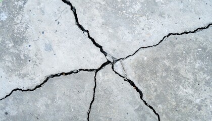 Detailed image showcasing severe cracks in old concrete surface indicating structural damage