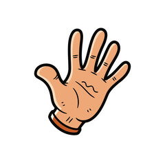 Open Palm Hand Symbol for Stop, Greeting, or High Five vector
