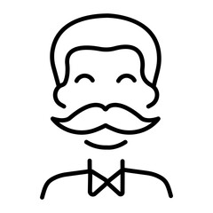 Linear icon representing a moustache