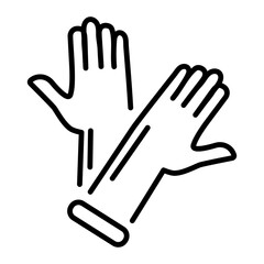 Line style icon showing protective gloves