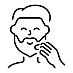 A line style icon depicting beard balm