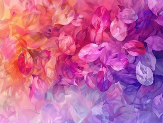 Vibrant Abstract Floral Background with Colorful Petals Blending in a Dreamy Gradient