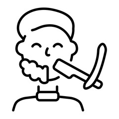 A line style icon depicting shaving