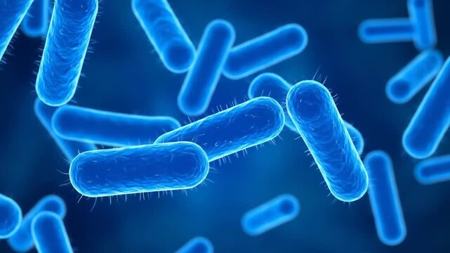 Microscopic View of Bacteria, Detailed 3D Animation
