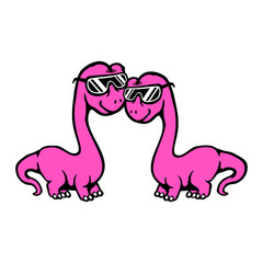 2 Brachiosaurus Friends Dinosaur Cool Sunglasses Long Neck Team