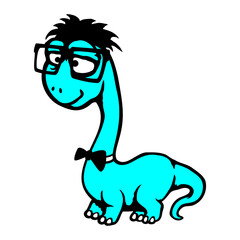 Brachiosaurus Nerd Glasses Geek Smart Long Neck Dino