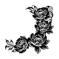 A vintage style illustration showing vintage flowers