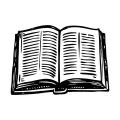 A sketchy style illustration showing an open book