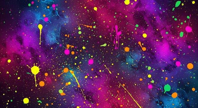 UV blacklight noise background with fluorescent speckles for party flyers
