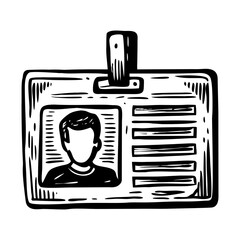 A vintage style illustration depicting a student id