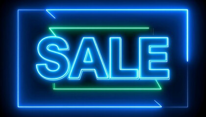 Neon sale banner with vibrant colors