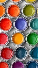 Fototapeta premium Vibrant Watercolor Paint Palette on Textured Paper