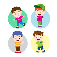 Happy children with colorful clothes