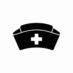 Nurse Cap Icon with Medical Cross Symbol