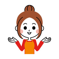 笑顔の主婦のイラスト
