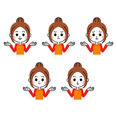 主婦のイラストセット