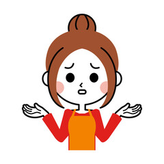 困惑する主婦のイラスト