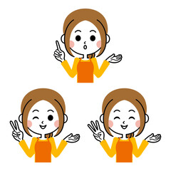 ポイントを紹介する女性のイラスト