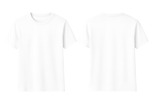 White Blank T-Shirt Mockup Template, Front and Back
