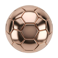 Fototapeta premium Stunning rose gold soccer ball shining with elegance, perfect for luxury sports branding or a sophisticated athletic theme, ready for game day excitement