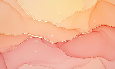 Sunrise Glow Iridescent Watercolor Abstract