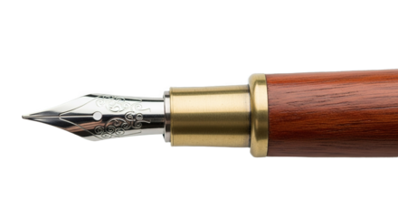 Elegant Wooden Fountain Pen Closeup Detail