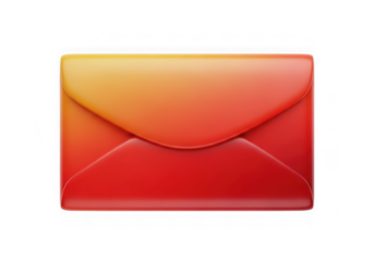 A red and yellow gradient envelope isolated on transparent background