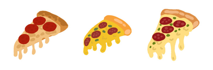 Slice of Pepperoni Pizza with Melting Cheese
