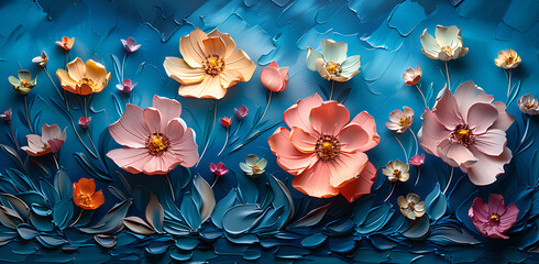 blue and yellow flowers