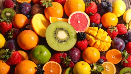 Colorful array of fresh fruits