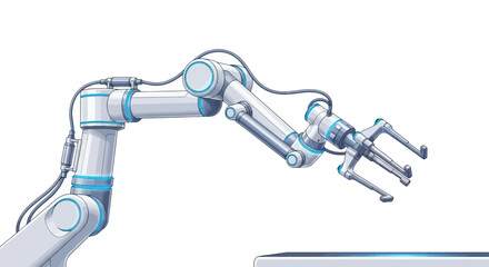 Robotic arm in precision work with advanced technology automation and future concept illustration