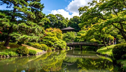 Japanese garden landscape