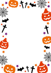 ハロウィン　縦長　フレーム　ランダム　散りばめ