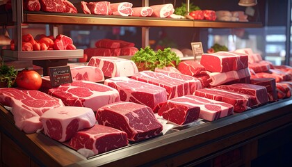 Fresh meat display case