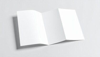Blank A4-sized bi-fold brochure mockup with front page, inside spread. Perfect for graphic design, product presentations, business, marketing, advertising. Horizontal, white booklet with copy space 