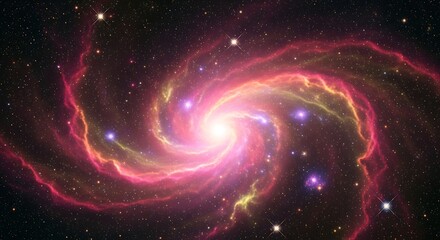 Obraz premium Vibrant Spiral Galaxy Illuminates The Cosmic Dark