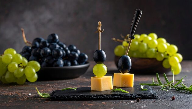 Grapes and cheese appetizers