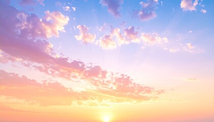 Fototapeta premium Beautiful pastel cloudy sunset