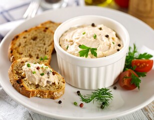 Creamy fish spread on toasted bread slices