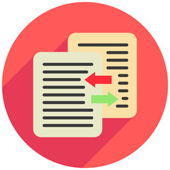 Compare Rounded Color Icon Mini Illustration Icon. Use For Modern Concept, Print, Ui, Ux Kit, Web And App Development. Vector Related To Office, Education, Examination And More