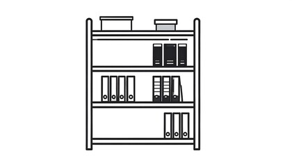 Simple graphic of a multi-tiered shelving unit
