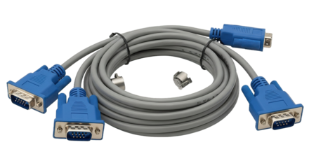 Dual Head VGA Cable with Adaptor Studio Shot