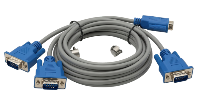 Dual Head VGA Cable with Adaptor Studio Shot