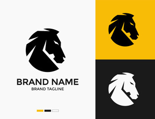 Simple horse head silhouette logo