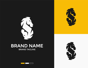 horse letter s logo design