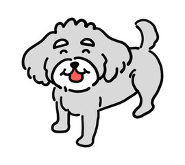 にっこり笑顔の手描きの犬