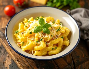 Creamy pasta dish with cheese and herbs (1)