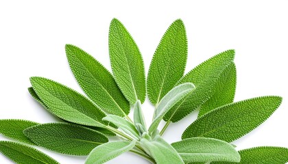 Fototapeta premium Fresh sage leaves, close-up