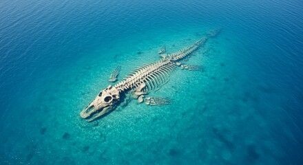 Fossilized Remains of a Giant Marine Reptile Discovered Underwater